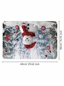 Conjunto de cortina de chuveiro com boneco de neve vermelho de Natal, 1/2/3/4 peças, com 12 ganchos e uma bola de chuveiro, cortina de chuveiro de poliéster impermeável e resistente a mofo, tapete antiderrapante para banheiro, tapete em U para vaso sanitário, capa protetora para vaso sanitário, conjunto decorativo para banheiro, sem necessidade de furadeira, vários tamanhos disponíveis, acessórios de decoração de outono para banheiro, volta às aulas