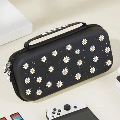 1 个花卉收纳袋，兼容 Switch OLED/Switch NS/New Switch2 (2025) 主机，带集成支架和保护性硬壳，可容纳 10 张游戏卡，适合便携式旅行，为主机和配件提供防撞和防摔保护
