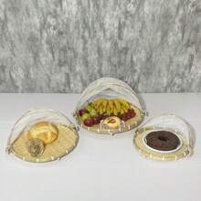 Kit 3 Bread Basket Cake Holder With Rectangular Retractable Cover - Màu be - Xem 1