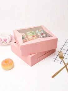 2pcs/5pcs/10pcs Window Bread Box, Cake, Pastry, Chocolate, Cookie, Pie, Birthday Party, Wedding, Easter, Snack Packaging Box