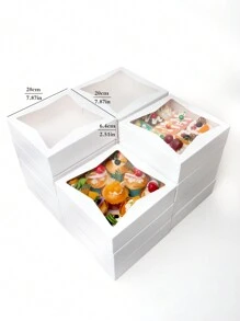 2pcs/5pcs/10pcs Window Bread Box, Cake, Pastry, Chocolate, Cookie, Pie, Birthday Party, Wedding, Easter, Snack Packaging Box