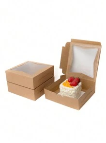 2pcs/5pcs/10pcs Window Bread Box, Cake, Pastry, Chocolate, Cookie, Pie, Birthday Party, Wedding, Easter, Snack Packaging Box