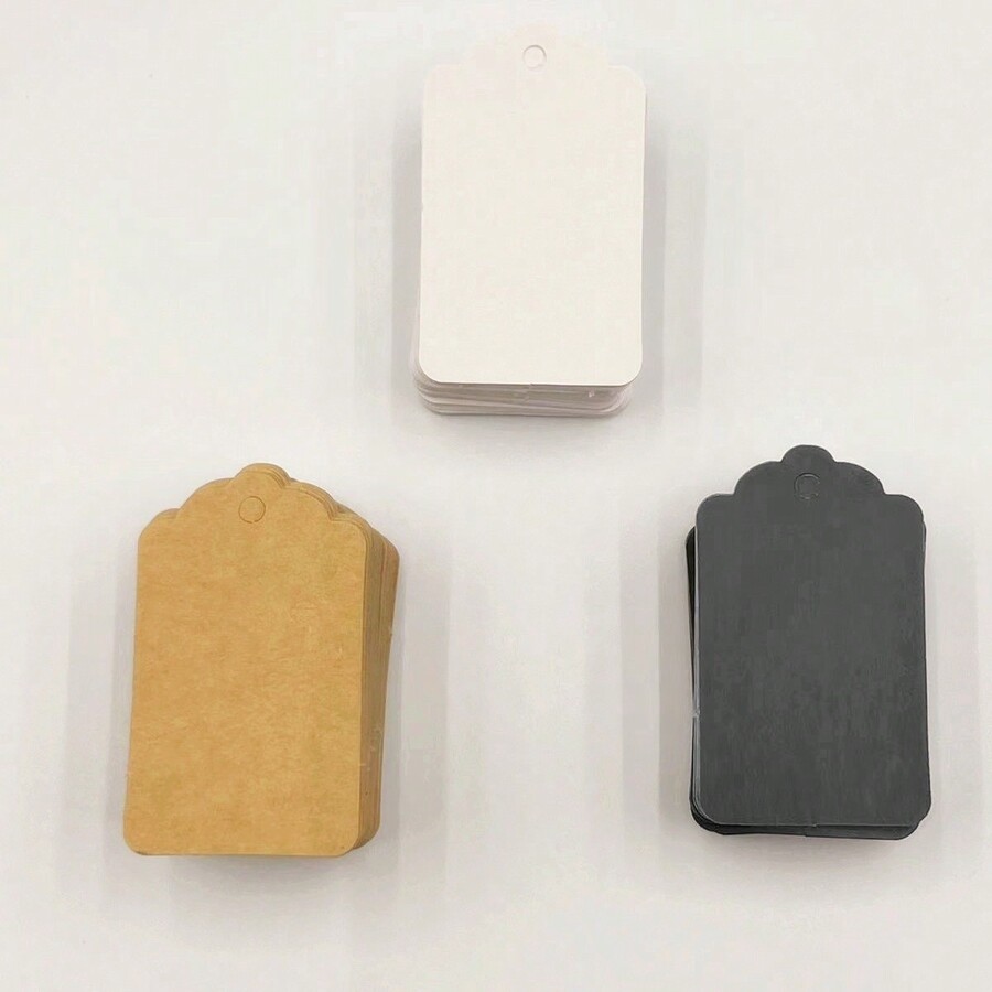 100Pcs/Set Blank Kraft Paper Small Hang Tags Cute Practical Tags Simple
