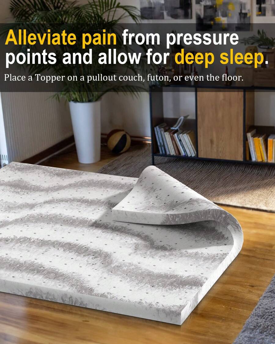 BedsPick Memory Foam Mattress Topper, Bamboo Charcoal Infused