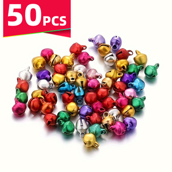 50pcs Cute Mini Bells, DIY Craft Supplies For Jewelry Making, Bracelets, Necklaces, 8mm/10mm/12mm/14mm Sizes Available Christmas Decorations Home Christmas Gifts Christmas Decor