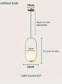 Modern Nordic Style Adjustable Balloon Pendant Light, Suitable For Kitchen, Dining Room, Living Room And Bedroom, E27 Socket (Bulb Not Included), Gold Color - Gold - View 11