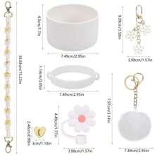 1 set di accessori per tazze, comprende manico per bottiglia d'acqua, custodia in silicone per tazza, coperchio in silicone per cannuccia, ciondoli per tazze da 40oz e 30oz