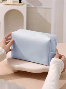 1pc Solid Color Simple Travel Makeup Bag, Wash Bag, Makeup Storage Bag, Travel Daily Fashion Hand Bag, Travel Supplies Storage Bag, Makeup Tools, PU Leather, Travel Accessories Makeup Brush Storage, Portable Travel Wash Bag, A Great Gift Bags, Makeup Bag, Organizer, Storage, Makeup Organizer, Makeup Bags, Toiletry Bag, Cosmetic Bag, Make Up Pouch Mini Pouch, Large Capacity Pouch, Gifts Christmas Gifts, Gift Ideas For Women - Multicolor - View 11