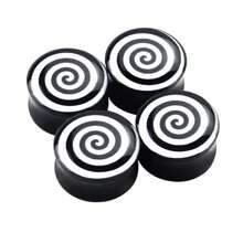 2pcs/Set Modern Minimalist Creative Acrylic Spiral Illusion Ear Plug Tunnels, Hip-Hop Solid Drum Stick Ear Gauges, Body Piercing Jewelry - Ear Amplifier - View 3