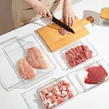 1 件透明容器，冰箱水果收纳盒，食品密封盒，冰柜盒，储物盒，厨房用品，多功能收纳盒 - 彩色 - 查看 6