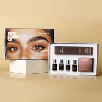 lakerain Kit de laminado y tinte de cejas Ibcccndc, herramientas completas, fácil de usar, resultados duraderos, kit de permanente y tinte de cejas DIY