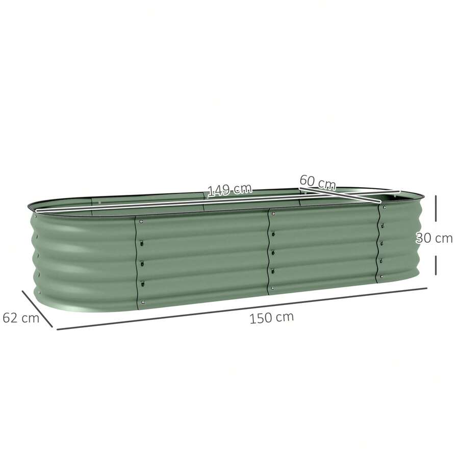 Outsunny Outsunny Galvanised Raised Beds For Garden, Metal Elevated