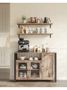 VASAGLE Storage Cabinets - Light Grey - View 2