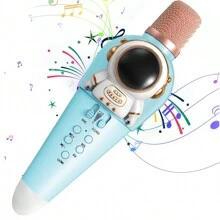 Micrófono inalámbrico de karaoke con luces LED, micrófono portátil, gran regalo para niñas, niños y adultos, disponible en dos colores a elegir