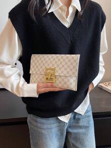 Túi cầm tay dung tích lớn họa tiết thời trang, túi xách dự tiệc cho nữ - Xem 9