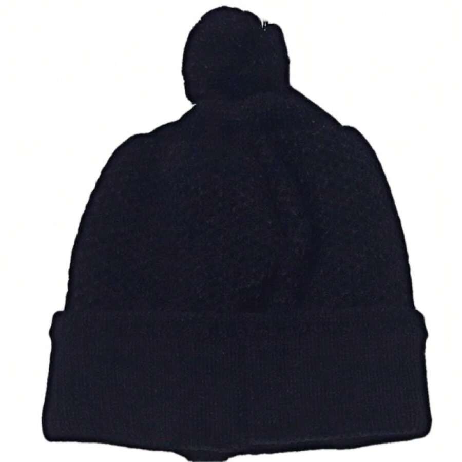 Newborn Baby Hat In Pompom Knit - Màu xanh hải quân - Xem 1