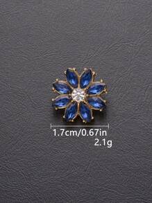 5 Peças/Pacote Botões de Metal com Pétalas de Flor de Cristal Transparente Brilhante, para Camisa, Suéter, Terno, Vestido, Casaco de Pele, Jaqueta, Decoração Costurada à Mão, DIY para Sapatos, Chapéus, Caixas de Presente, Bolsas, Pingentes, Acessórios de Joalheria da Moda