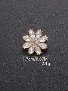 5 Peças/Pacote Botões de Metal com Pétalas de Flor de Cristal Transparente Brilhante, para Camisa, Suéter, Terno, Vestido, Casaco de Pele, Jaqueta, Decoração Costurada à Mão, DIY para Sapatos, Chapéus, Caixas de Presente, Bolsas, Pingentes, Acessórios de Joalheria da Moda