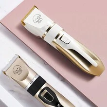 1 套低噪音可充电电动宠物猫/狗美容套装 - 包括剪刀、静音电动美容剪、指甲修剪器、最佳宠物美容礼物（金色） - 彩色 - 查看 16