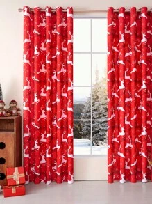 1pc Tuần lộc đỏ Giáng sinh, Hoa đỏ và xanh lá cây nở rộ, Chủ đề tiệc Giáng sinh mùa đông Đồ nội thất nhà bếp Phòng ngủ Cửa sổ Trang trí ngày lễ - Nhiều màu - Xem 1