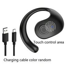1Pc Single OWS Ear Hook Touch Control Wireless Headset Lighter For GYM Sport Running With MIC