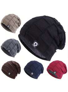 1顶男童加厚柔软弹力针织帽，儿童保暖冬帽，适合女孩冬季节日礼物 - 1PC - 查看 1