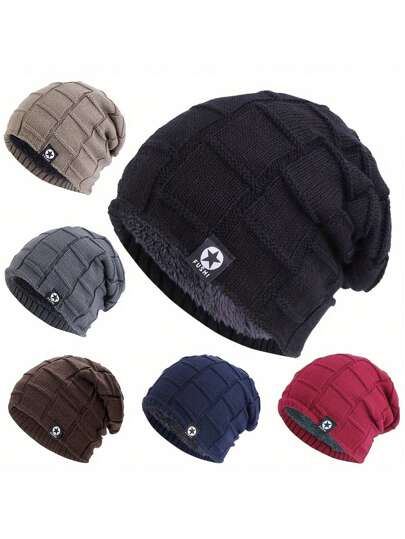 1pc Boy Cap Thick Soft Stretch Beanie Kids Hat, Knit Warm Winter Hat For Girl Winter Holiday Giftses