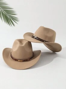 2 szt. Unisex haftowany kapelusz przeciwsłoneczny z motywem głowy bydła, kapelusz kowbojski/kowbojski, kapelusz plażowy boho, miękki filcowy kapelusz fedora, swobodny kapelusz z włókna poliestrowego na każdą porę roku