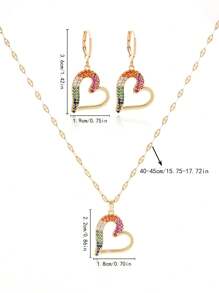 1-3 Stücke 316L Edelstahl Mikro eingelegt farbiger Zirkonia Cut Out-Herz Anhänger Halsketten-Set für Frauen, geeignet für Feste, Geschenke, Versammlungen, Partys und täglichen Gebrauch (ohne Geschenkbox)