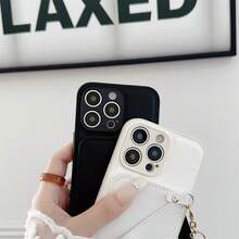 1 件纯色手提卡夹手机壳，全身保护套，适用于 iPhone 11 12 13 14 15 16 Pro Max - 藍色 - 查看 2