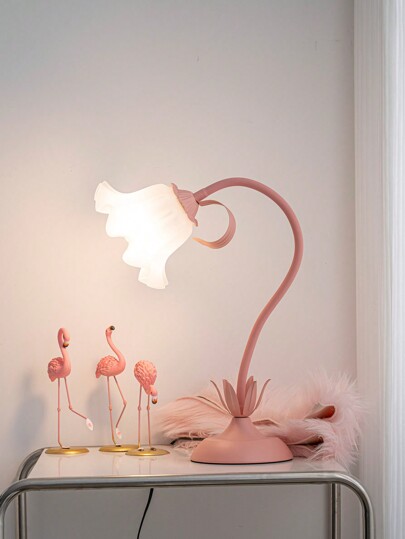 1pc Adjustable Flower Shaped Lamp, Can Twist The Lamp Shape, Dimmable Color Changing, Suitable As Sleep Light, Table Lamp, Living Room Lamp, Wild Flower Lamp, Bedside Lamp, Bedroom Light, Home Decor (Color: Green, Pink, Includes E26 5V Low Voltage Bulb)