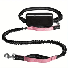 1pc Reflective Waist Pack With Retractable Dog Leash, 44-63inch Elastic Traction Rope, Outdoor Sports Running Pet Leash, Explosion-Proof Thickened Handle, Multiple Colors Available
