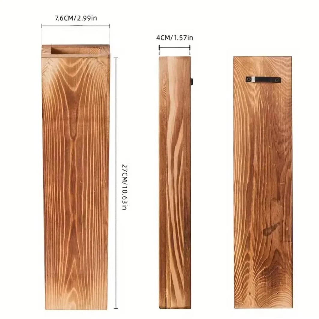 1/2pcs Wooden Wall Vase For Dried Flowers Decoration Green Plant