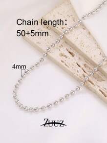 1 pièce Collier à chaîne de perles en acier inoxydable de 2 mm, 3 mm, 4 mm pour femmes et hommes. Colliers à perles rondes. Ras-de-cou pour femmes. Cadeau pour meilleurs amis