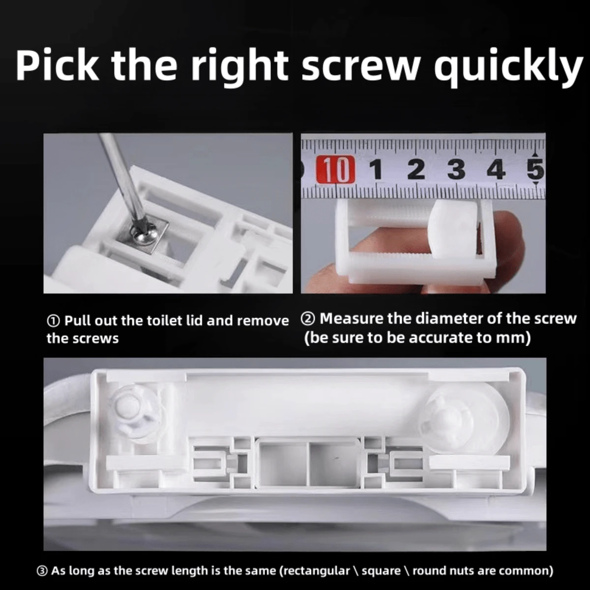 Toilet Seat Cover Accessories Connecting Screws, Expansion Screws, For