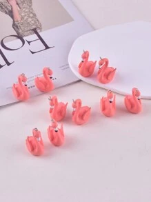 10pcs/set resin Flamingo DIY Pendant - Multicolor - View 7