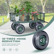 800 Lbs Heavy Duty Garden Cart, Utility Steel Carts With 180°Rotating Long Handle, Removable Mesh Sides And Wheels For Garden, Farm, Yard, Lawn