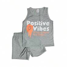 Conjunto com 2 peças infantil masculino Regata ou Camiseta e bermuda tamanho 1 ao 12