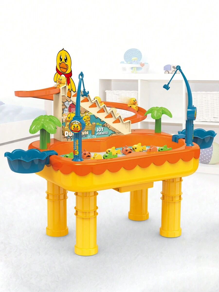 Đồ chơi câu cá vịt con có hiệu ứng âm nhạc, đồ chơi cầu trượt vịt con, bao gồm 2 cần câu, 2 trong 1, phù hợp cho trẻ em từ 3 tuổi trở lên - Nhiều màu - Xem 1