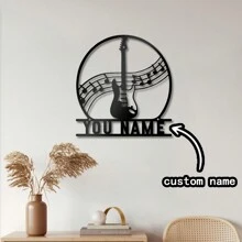 1PC JACKLANE Metal Sign Custom Electric Guitar V2 Metal Wall Art Personalized Guitar Music Name Sign Decoration For Home, Instruments Decor Gifts Birthday Graduation