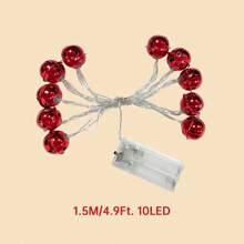 1 件 10/20/30 圣诞红绿铃铛灯串挂花环装饰灯电池供电适用于家庭卧室壁炉楼梯圣诞节快乐派对婚礼圣诞树装饰圣诞装饰圣诞礼物感恩节圣诞树装饰饰品圣诞灯卧室装饰家居装饰派对装饰节日节日房间装饰 - 暖白色 - 查看 12