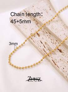 1 pièce Collier à chaîne de perles en acier inoxydable de 2 mm, 3 mm, 4 mm pour femmes et hommes. Colliers à perles rondes. Ras-de-cou pour femmes. Cadeau pour meilleurs amis