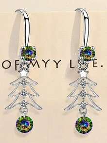 1 对圣诞树水滴流苏中长耳环圣诞耳环可作为圣诞礼物送给自己、女士、女孩、家人、朋友圣诞快乐 - 耳環 - 查看 12