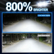 2pcs LED Car Headlight 9005 9006 H13 H11 H7 H4 H1 Car Headlights High Low Beam, 190W 75000LM 800% Brighter 6500K White Canbus Fast Silent Fan Bright 3570 CSP Chip Plug-N-Play