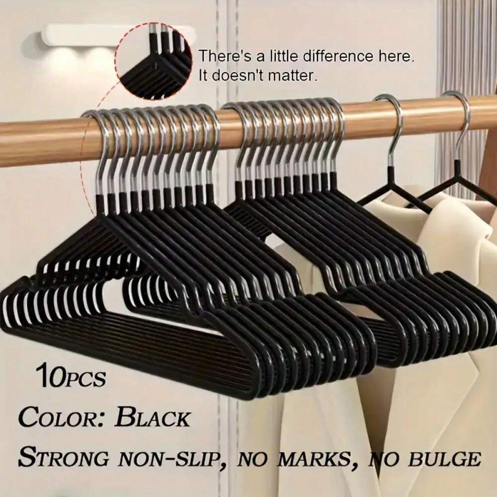 10pcs, NonSlip HeavyDuty Hangers, Black AntiSlip HeavyDuty Hangers
