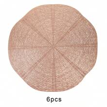 4 Stücke/6 Stücke/8 Stücke runde PVC metallisch geprägte hitzebeständige Platzsets, waschbare Tischsets für Restaurant Hotel Party Dekoration