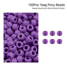 100/200pcs Acrylic Pony Beads Multicolor Plastic Bucket Beads For Jewelry Making DIY Braid Bracelet Necklace Pendant