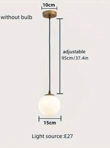 Modern Nordic Style Adjustable Balloon Pendant Light, Suitable For Kitchen, Dining Room, Living Room And Bedroom, E27 Socket (Bulb Not Included), Gold Color - Gold - View 12