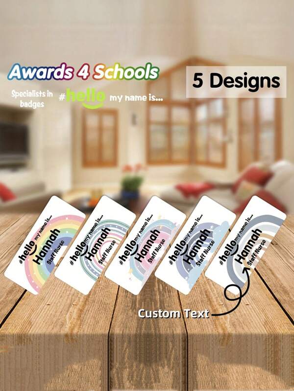 1pc Rainbow Pattern Acrylic Brooch, Custom Text Badge For Work, Study, Events, Kids, Doctor, Nurse Special Gifts