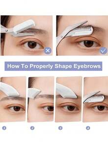 2 件装修眉剪刀带梳子女士男士脱毛修饰塑形不锈钢眉毛卸妆化妆工具脱毛、面部脱毛、毛发修剪器、理发用品、理发、包、收纳、存储、发饰 - 彩色 - 查看 5